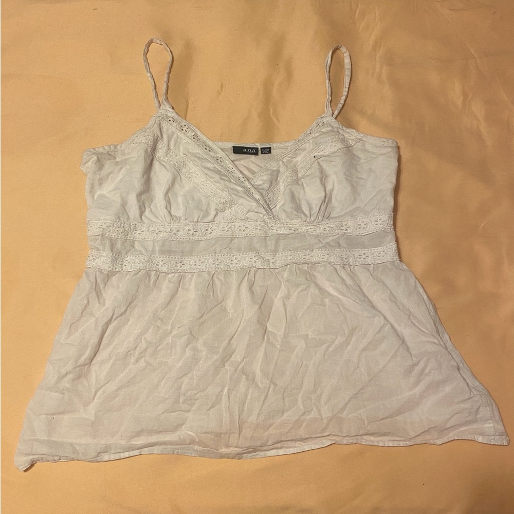 White A-Line coquette tank top